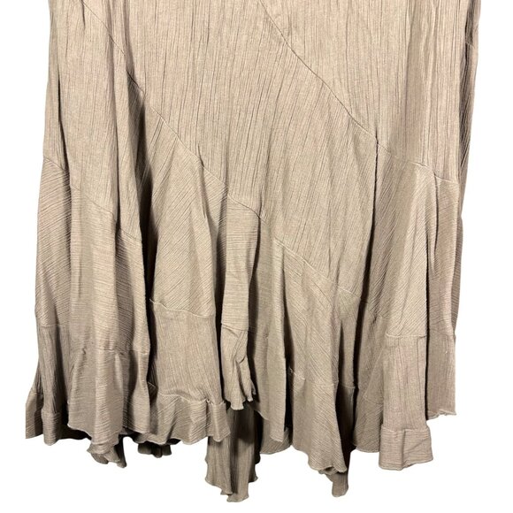 Y2K New Old Stock Asymmetrical Khaki Beige Midi Skirt Sz 14 Whimsy Fairy READ - Picture 3 of 11